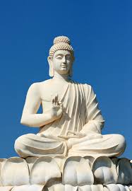white stone buddha